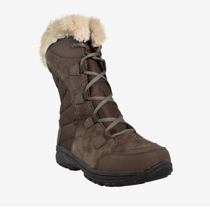 Columbia Women's Ice Maiden II Waterproof Winter Boot Brown Fur-Lined Size 8